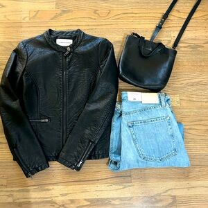 Faux Leather Moto bomber Jacket by Cupcakes and Cashmere